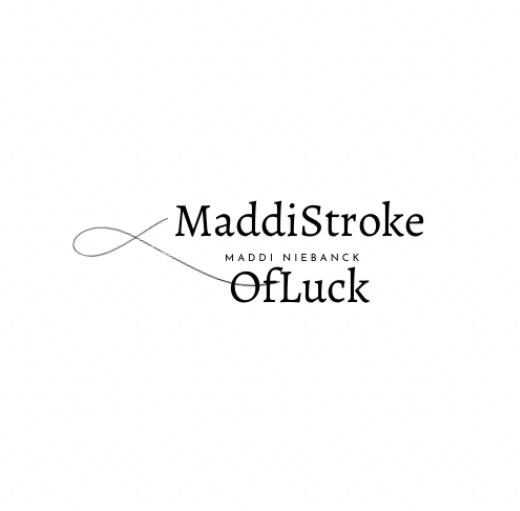 MaddiStroke of luck Black and White Logo